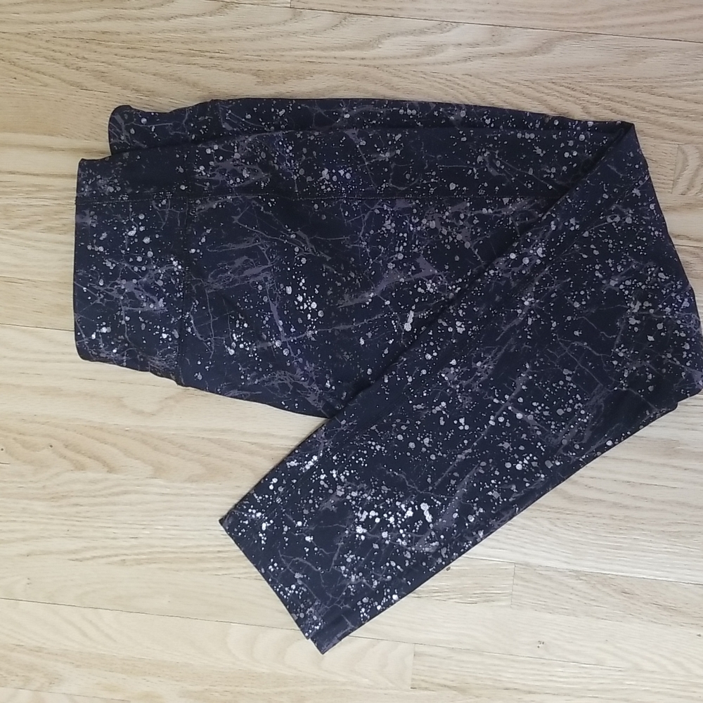 Gold spatter print leggings